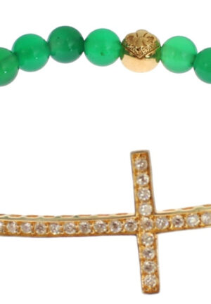 Alternative view of Nialaya Jade Steen Gouden CZ Kruis 925 Zilveren Armband