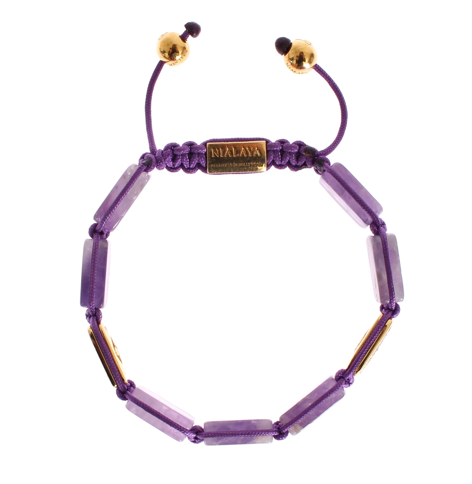 Nialaya CZ Amethist 18K Goud 925 Armband - Afbeelding 2