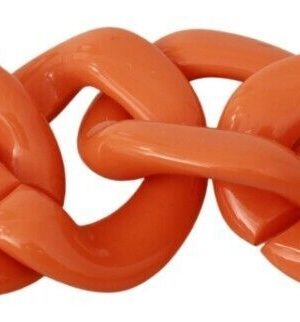 Ermanno Scervino Gouden Oranje Ketting Brede Messing Plastieken Armband
