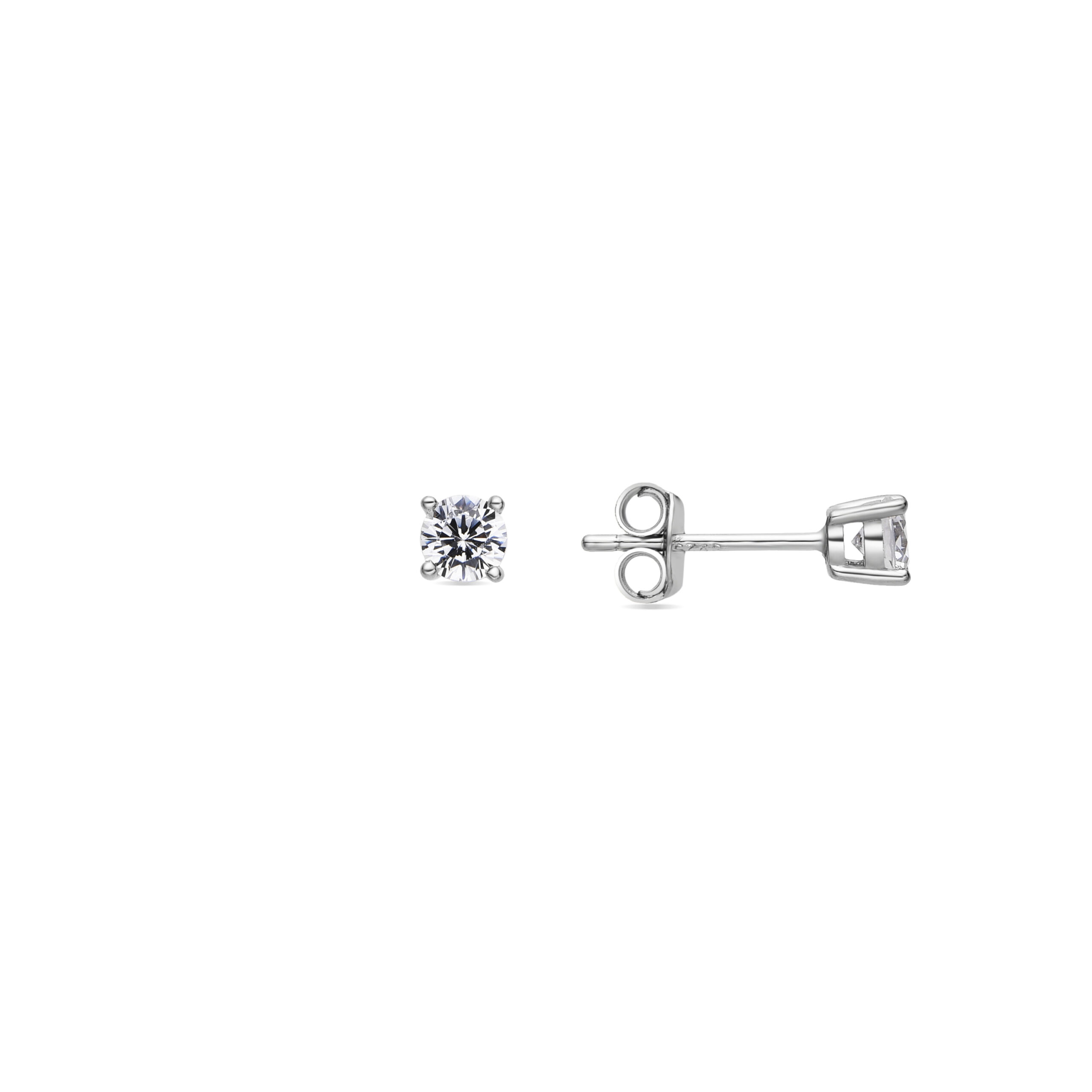 Luxenter Sterling zilveren 925 oorbellen met gerhodineerde Brilliant Zirkonia - Kyoro