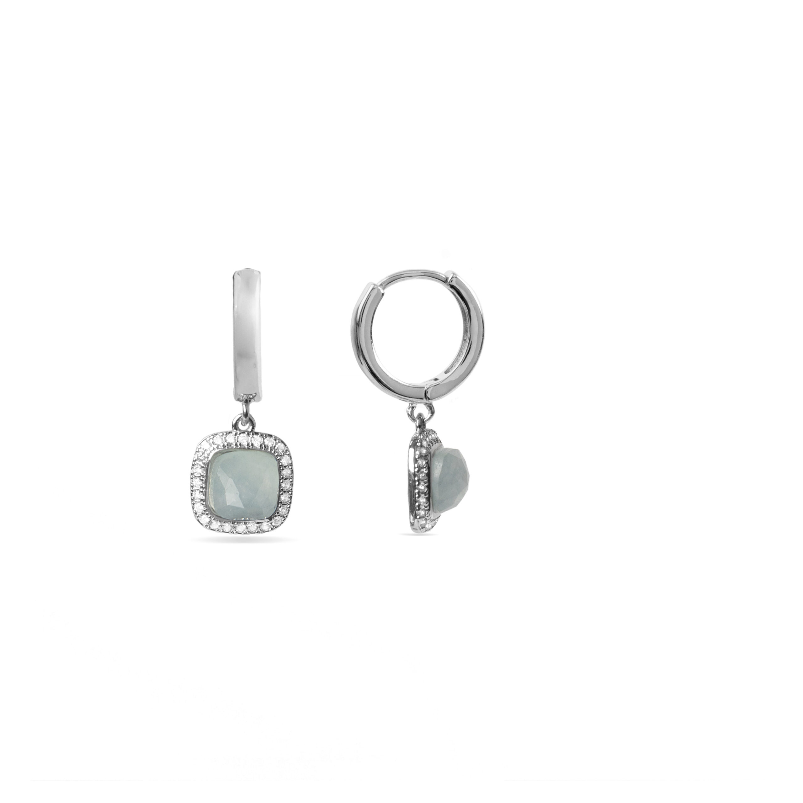 Luxenter Oorbellen met Blauw Kristal gerhodineerd - Liw