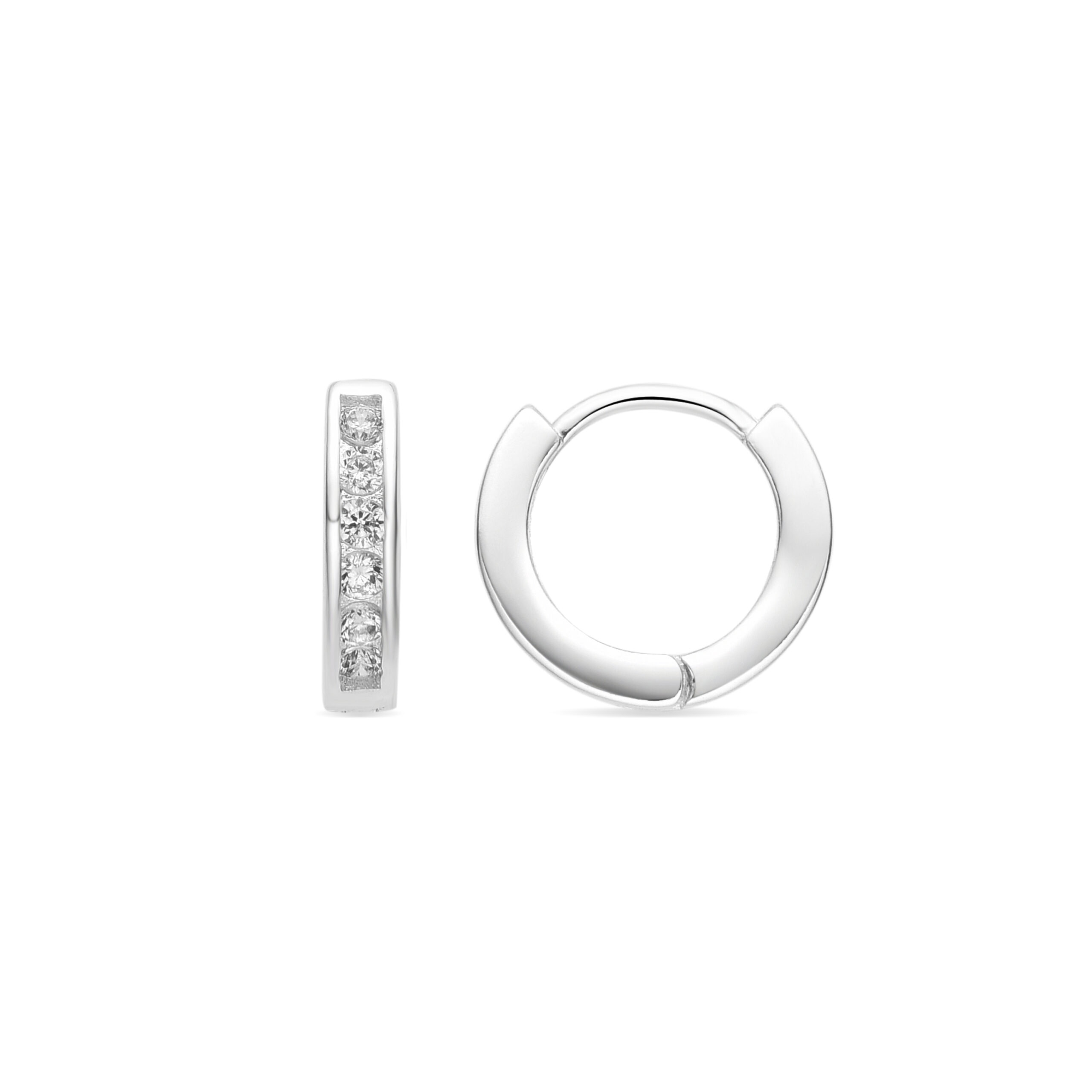 Luxenter Oorbellen met Glimmende Zirkonia zilverkleurige afwerking - Docri