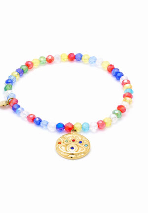 Luxenter Multicolour Crystal Armband afgewerkt in 18K geel goud - Targey