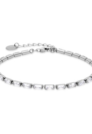 Luxenter 925 Sterling zilveren armband met gerhodineerde briljant zirkonia - Alku
