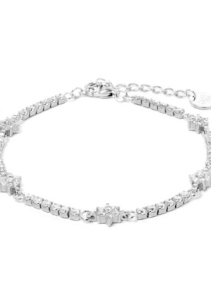 Luxenter 925 Sterling zilveren armband met gerhodineerde glanzende zirkonia - Dader