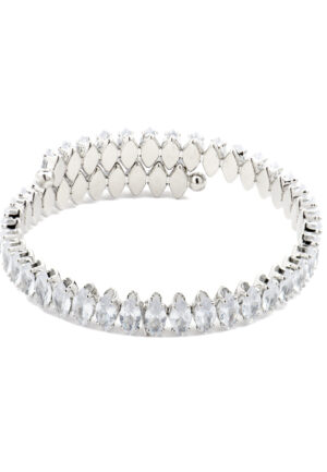 Luxenter armband met glanzende zirkonia zilverkleurige afwerking - Comega
