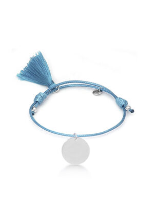 Luxenter 925 Sterling zilveren armband met gerhodineerd blauw katoen - Mi Sol