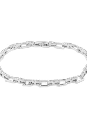 Luxenter Armband met glanzende zirkonia en rhodiumafwerking - Dordel
