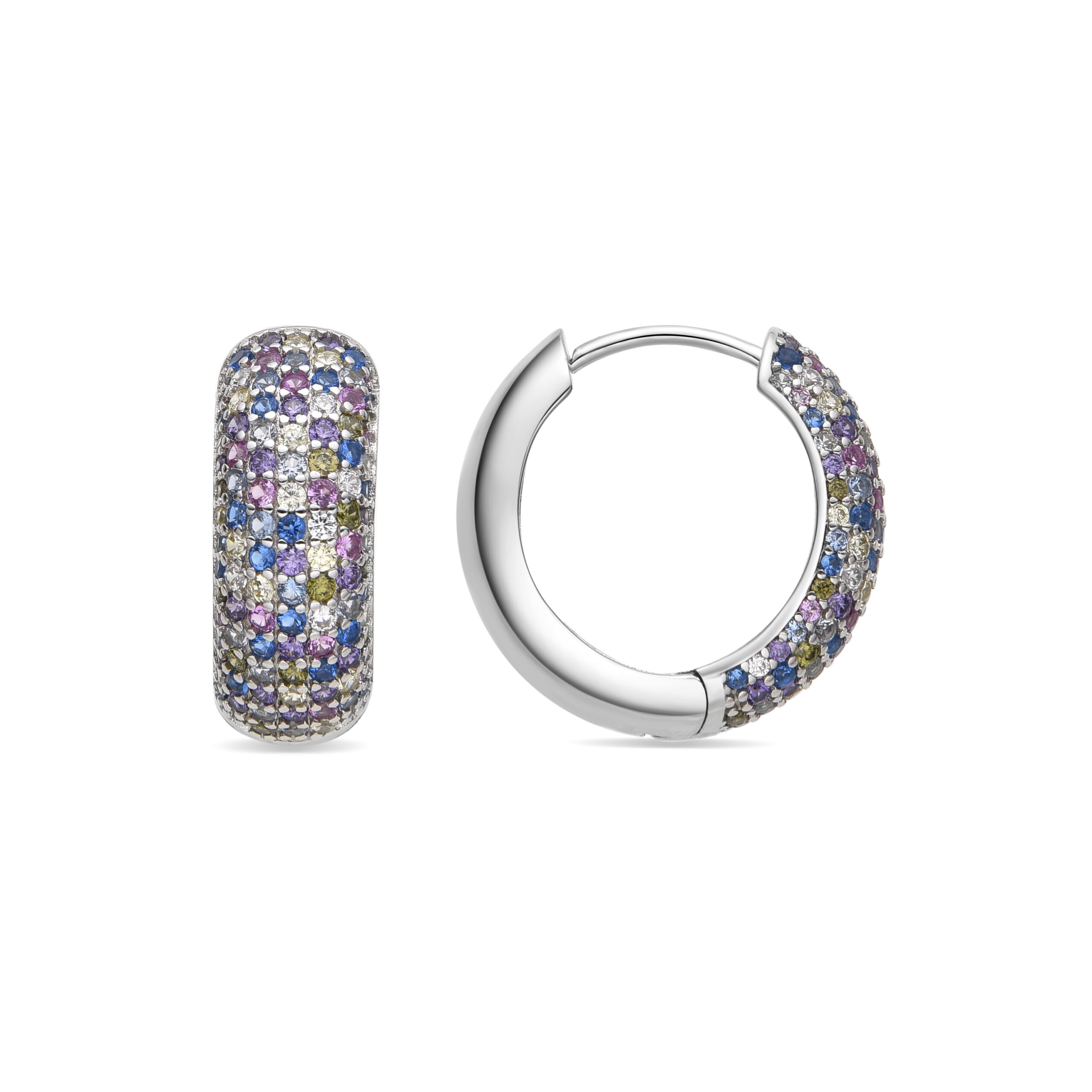 Luxenter Oorbellen van 925 sterling zilver en veelkleurige zirkonia met rhodiumafwerking - Isle