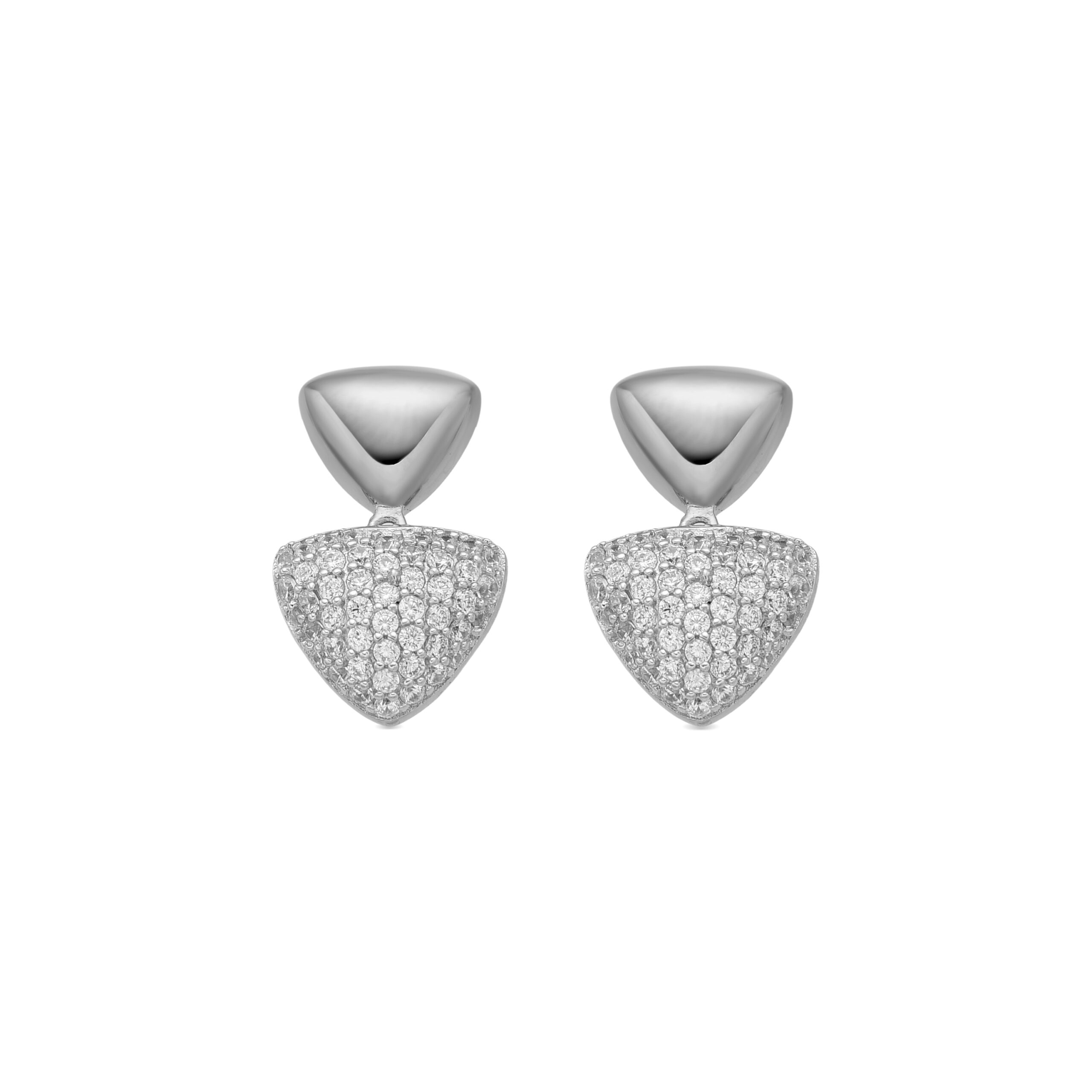 Luxenter Oorbellen van 925 sterling zilver en glanzende zirkonia met rhodiumafwerking - Haju