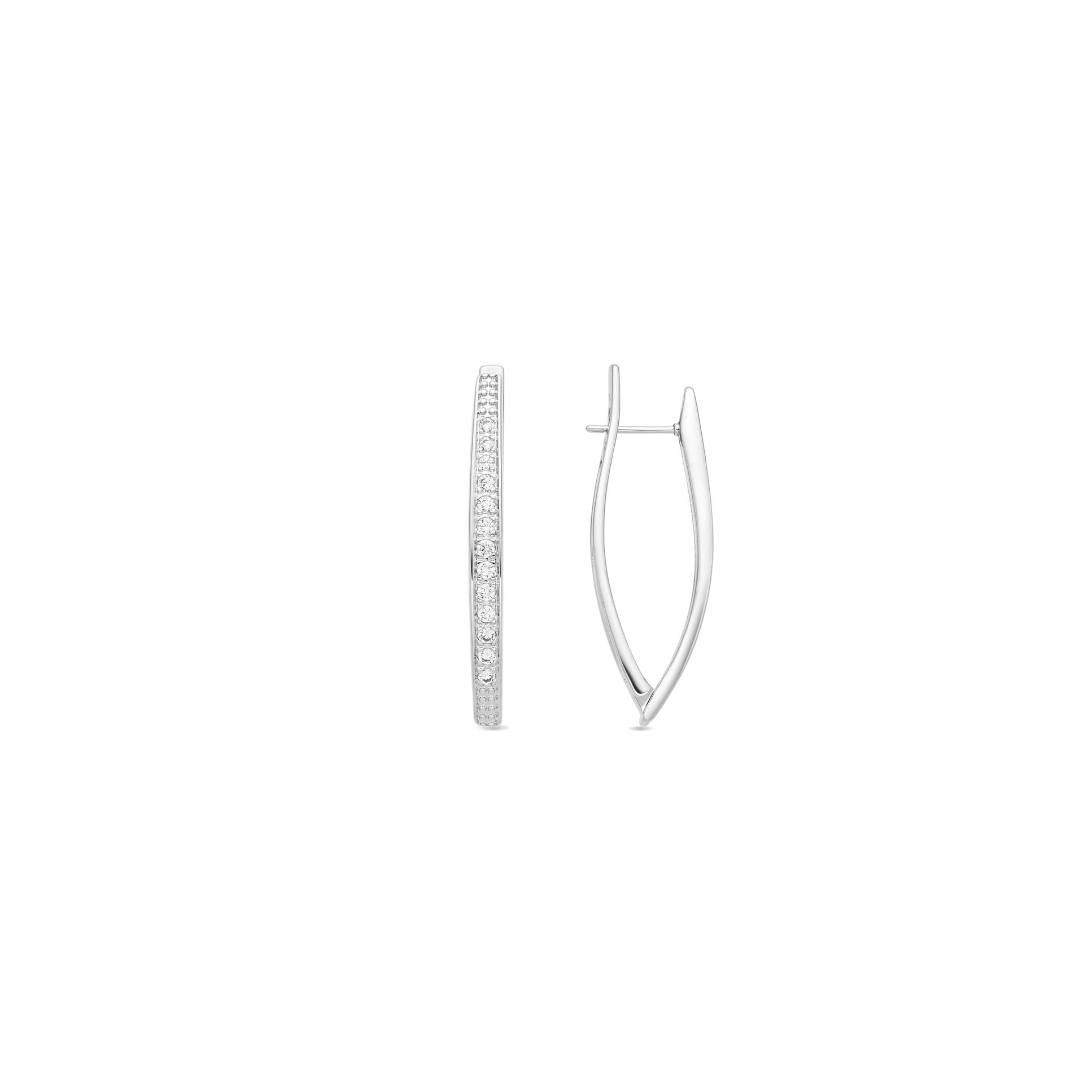 Luxenter Brilliant Rhodium-afgewerkte metalen en zirkonia legering oorbellen - Mosiath