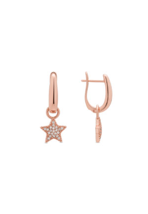 Luxenter Alloy Metal en Brilliant Zirconia oorbellen afgewerkt in 18 karaats roségoud - Maliard