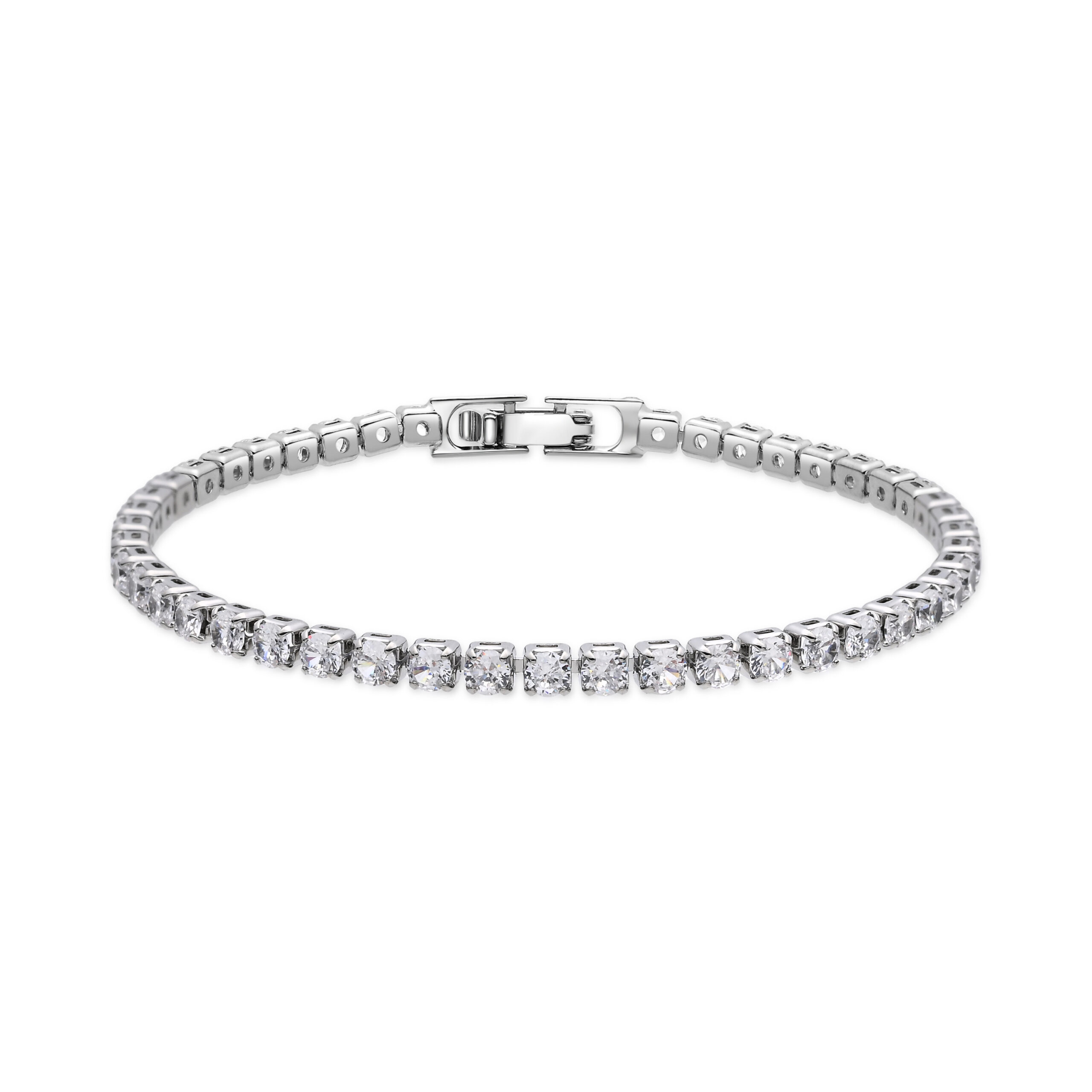 Luxenter armband in Brilliant Metal Alloy en Zirconia Rhodium afwerking - Newyn