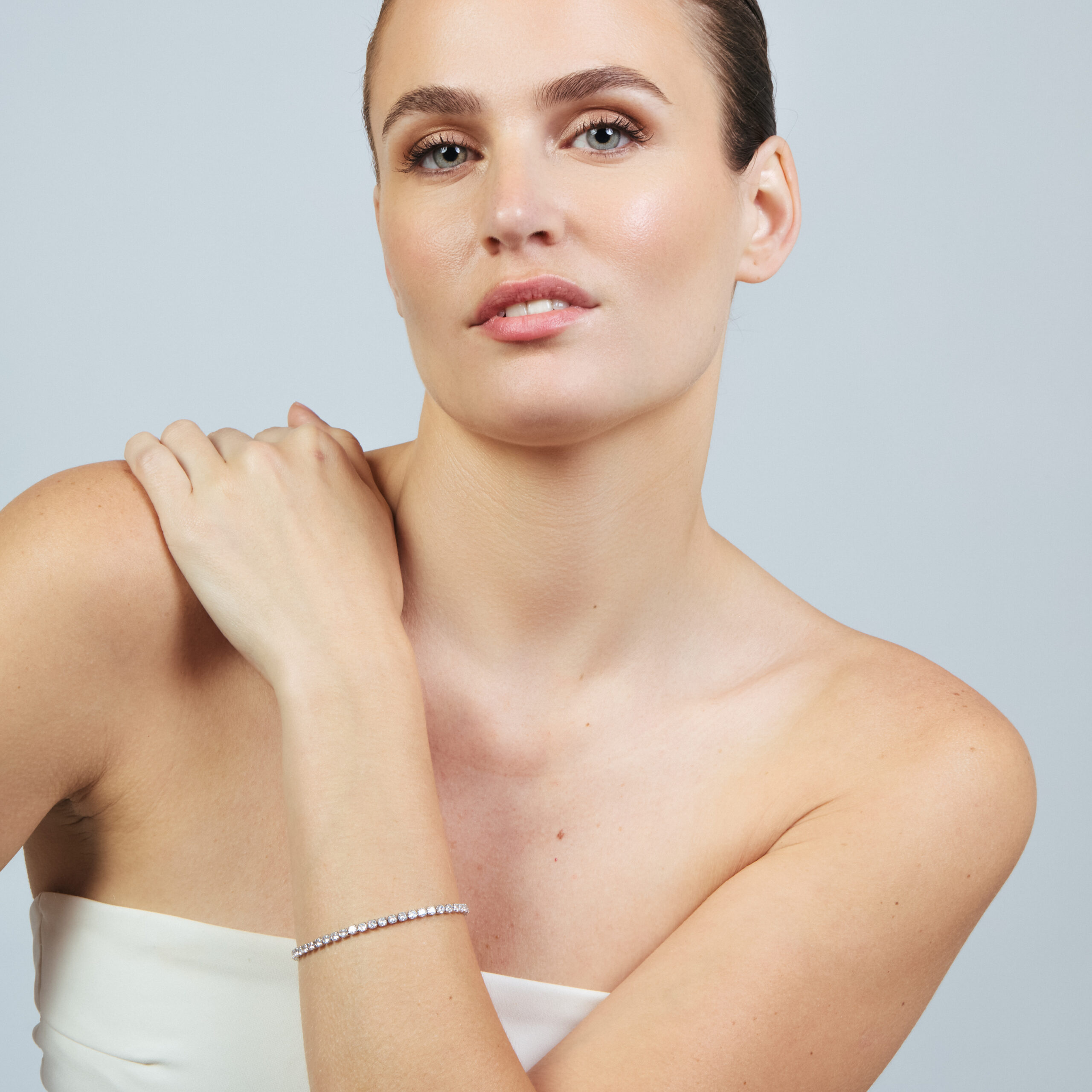 Luxenter armband in Brilliant Metal Alloy en Zirconia Rhodium afwerking - Newyn - Afbeelding 2