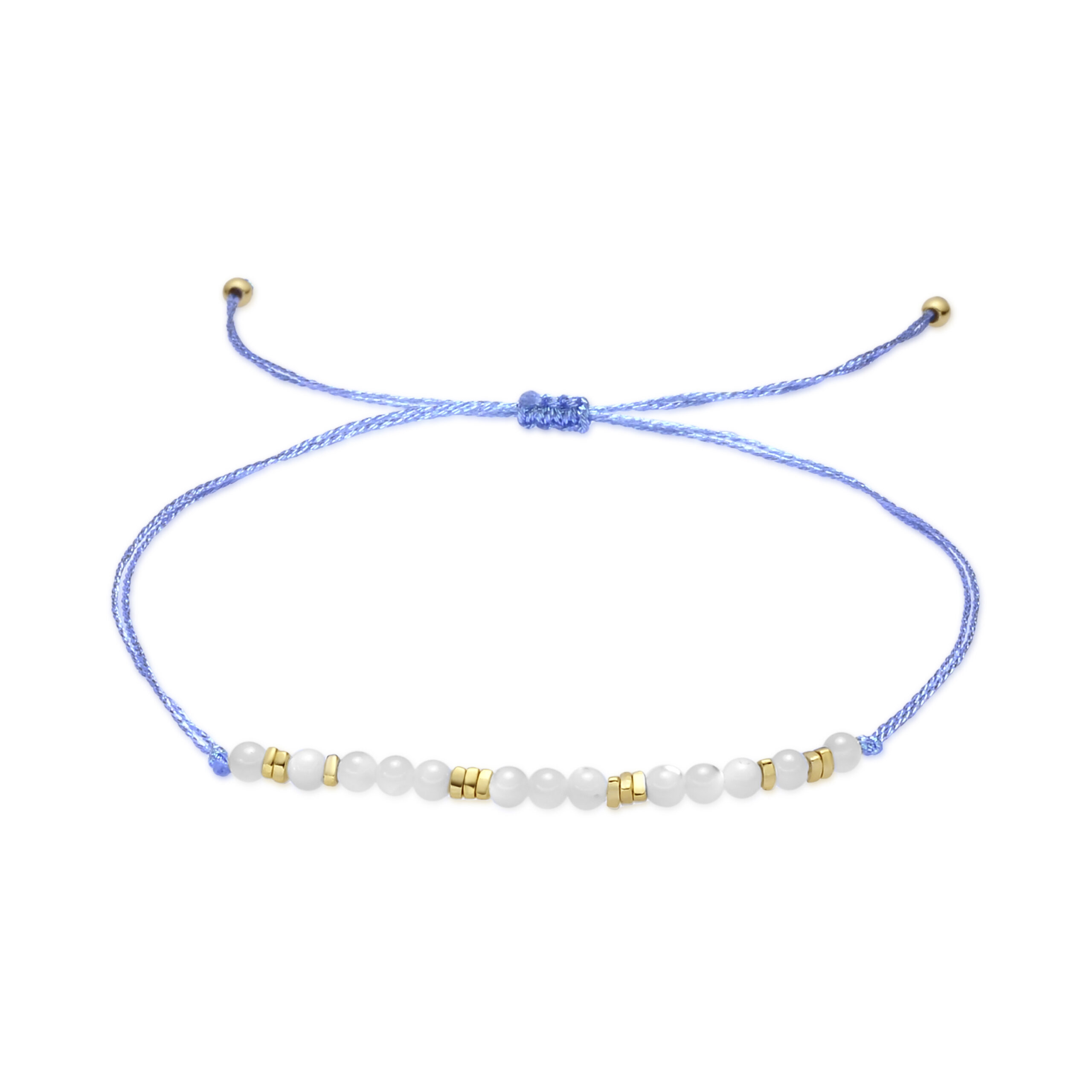 Luxenter Armband van wit parelmoer met 18-karaats geelgouden afwerking - Gonli