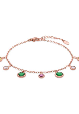 Luxenter armband in metaallegering en multicolor zirkonia, afgewerkt in 18 karaat roségoud - Huis