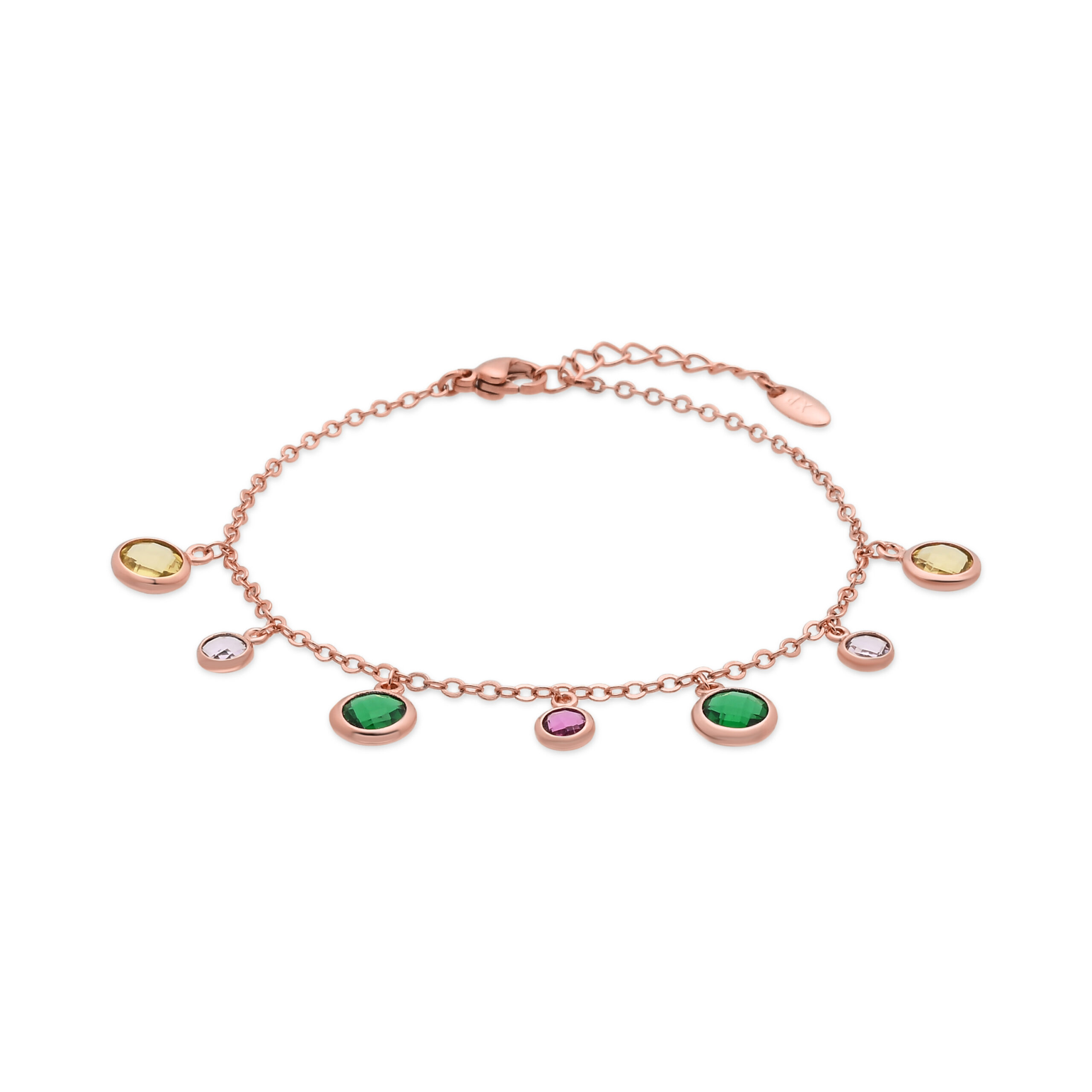 Luxenter armband in metaallegering en multicolor zirkonia, afgewerkt in 18 karaat roségoud - Huis