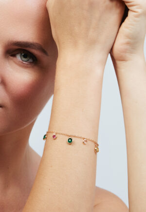 Alternative view of Luxenter armband in metaallegering en multicolor zirkonia, afgewerkt in 18 karaat roségoud - Huis