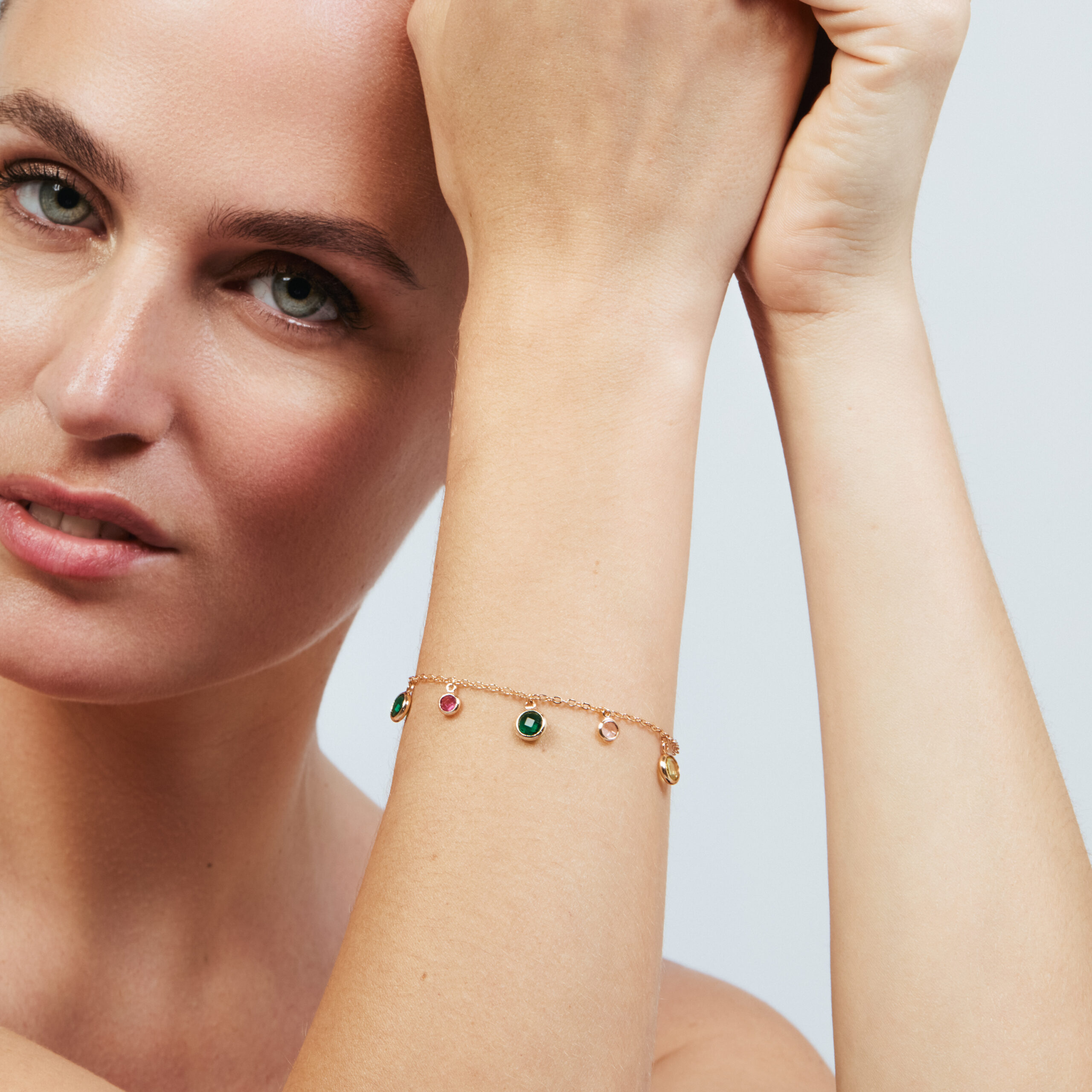Luxenter armband in metaallegering en multicolor zirkonia, afgewerkt in 18 karaat roségoud - Huis - Afbeelding 2