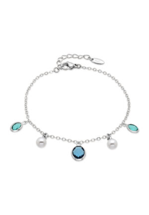 Luxenter armband in metaallegering en witte parel rhodiumafwerking - Sewi