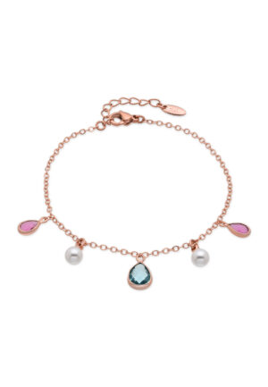 Luxenter armband in metaallegering en witte parel, afgewerkt in 18 karaat roségoud - Cainhtsi