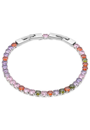 Luxenter armband in metaallegering en multicolor zirkonia afgewerkt met rhodium - Frede