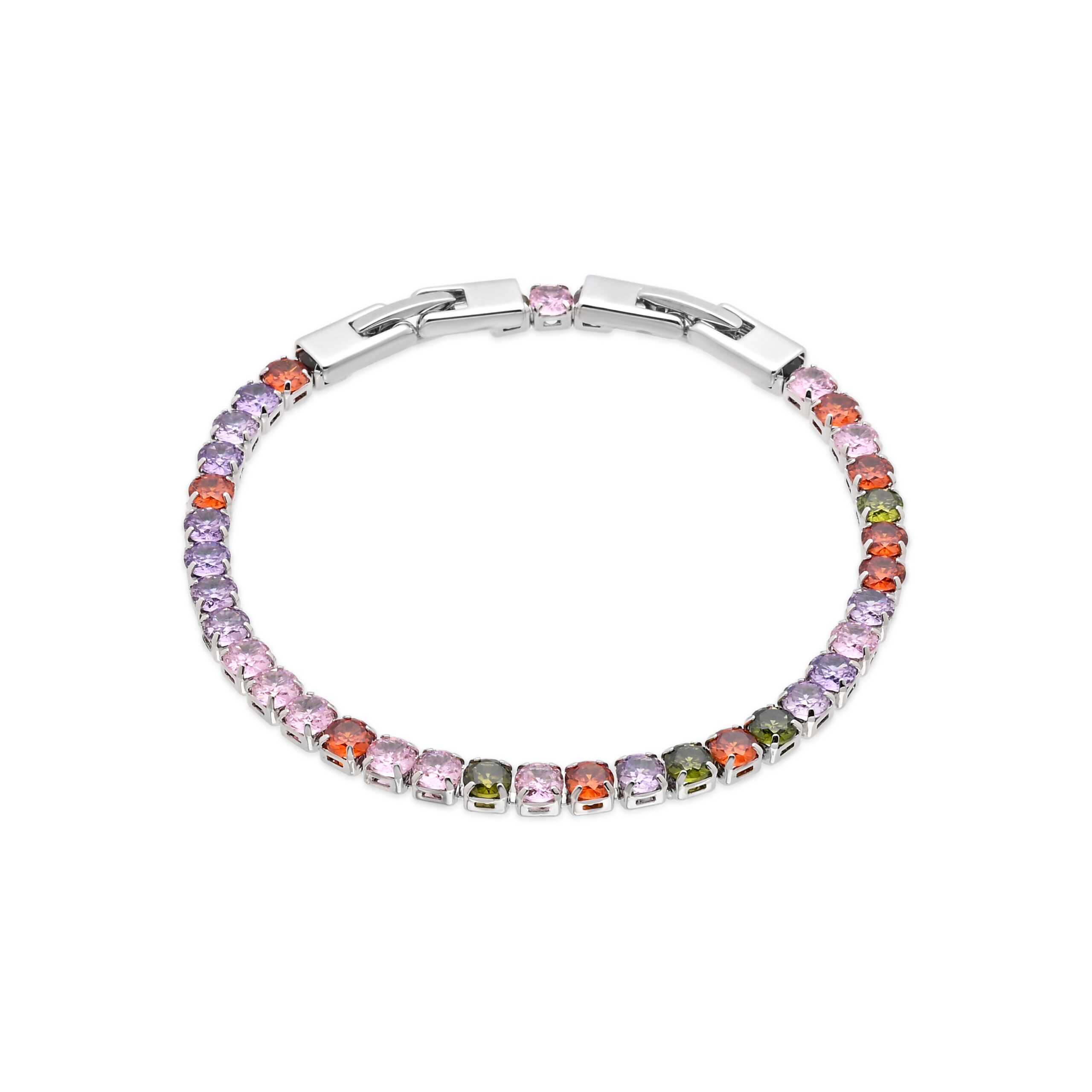 Luxenter armband in metaallegering en multicolor zirkonia afgewerkt met rhodium - Frede
