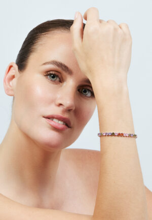 Alternative view of Luxenter armband in metaallegering en multicolor zirkonia afgewerkt met rhodium - Frede