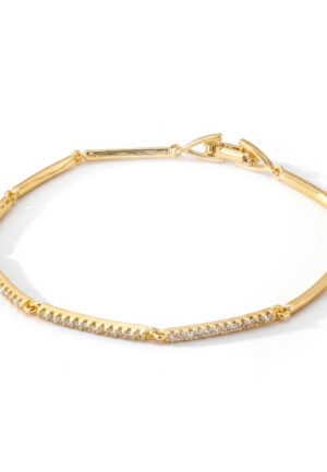 Luxenter armband in briljant metaal en zirkonia legering afgewerkt in 18 karaats geelgoud - Ranme