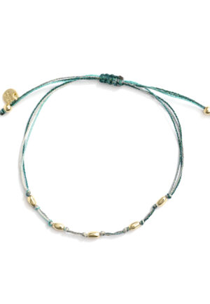 Alternative view of Luxenter armband van donkergroene katoen en metaallegering met een rhodiumafwerking - Buawe