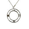 Tiffany & Co. Atlas Romeinse Cijfers Ronde Hanger Ketting in Sterling Zilver Metaal