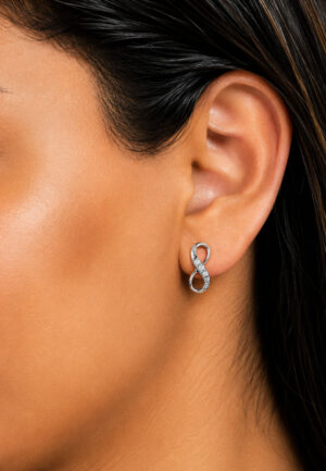 Alternative view of Vrouwelijke Infinity Oorbellen met Sparkles BIPE060