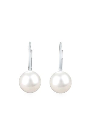 Dames Oorbellen Witte Parel Catalaanse Sluiting 925 Sterling Zilver BIPE040