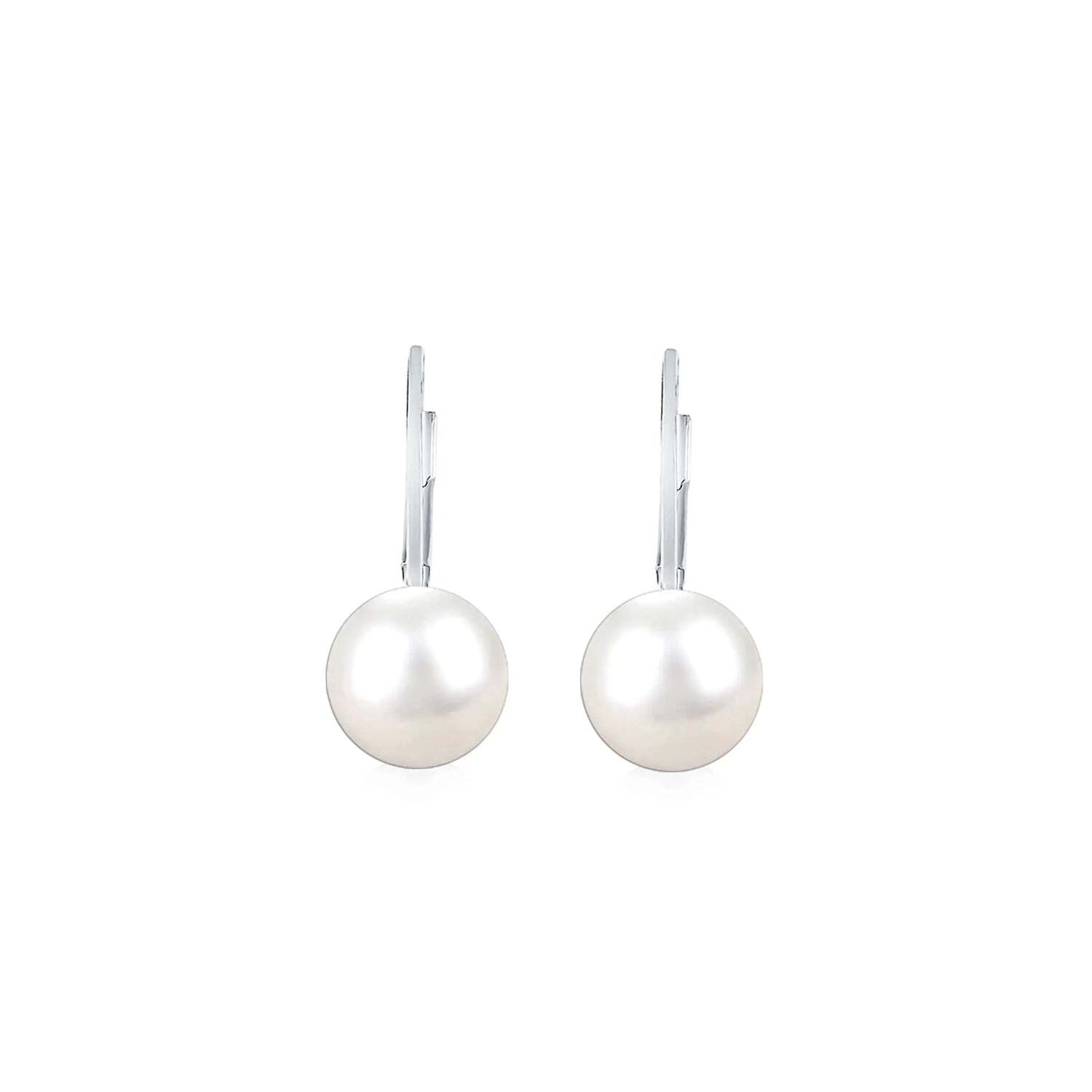 Dames Oorbellen Witte Parel Catalaanse Sluiting 925 Sterling Zilver BIPE040