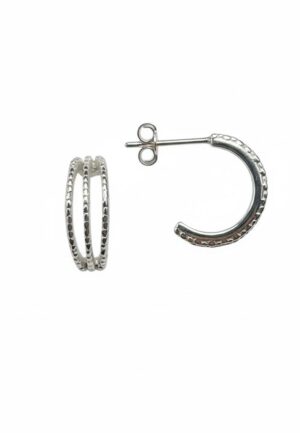 Dames Triple Hoop Oorbellen in 925 Sterling Zilver BIPE077