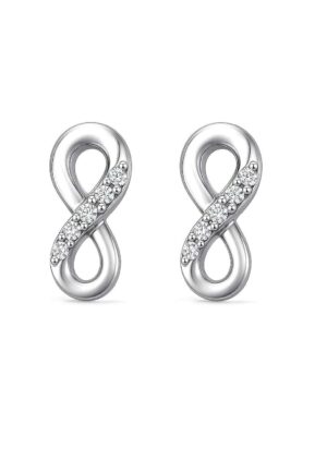Vrouwen Infinity Oorbellen met Sprankels in 925 Sterling Zilver BIPE076