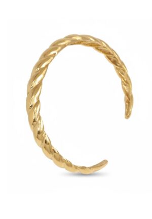 Dames Open Gevlochten Armband met Gouden Plating en 925 Sterling Zilver BIPU010