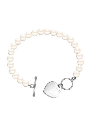 Damesparelarmband met hartbedel, 925 sterling zilver BIPU023