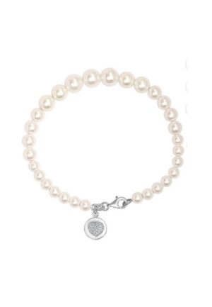 Damesparelarmband met Hart Bedel, 925 Sterling Zilver BIPU021