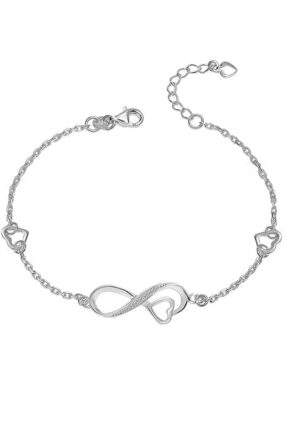 Dames Infinity Hartarmband in 925 Sterling Zilver BIPU015