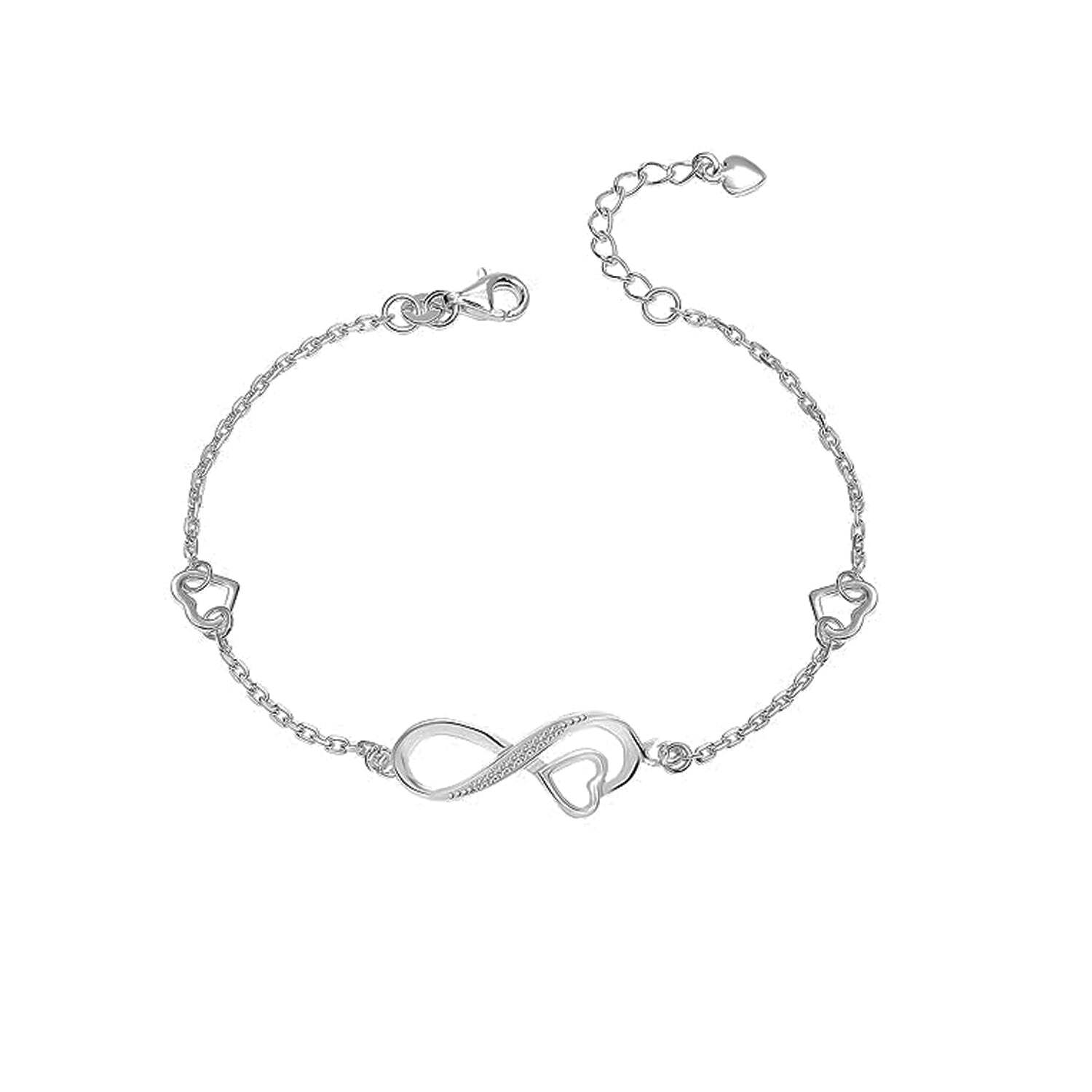 Dames Infinity Hartarmband in 925 Sterling Zilver BIPU015