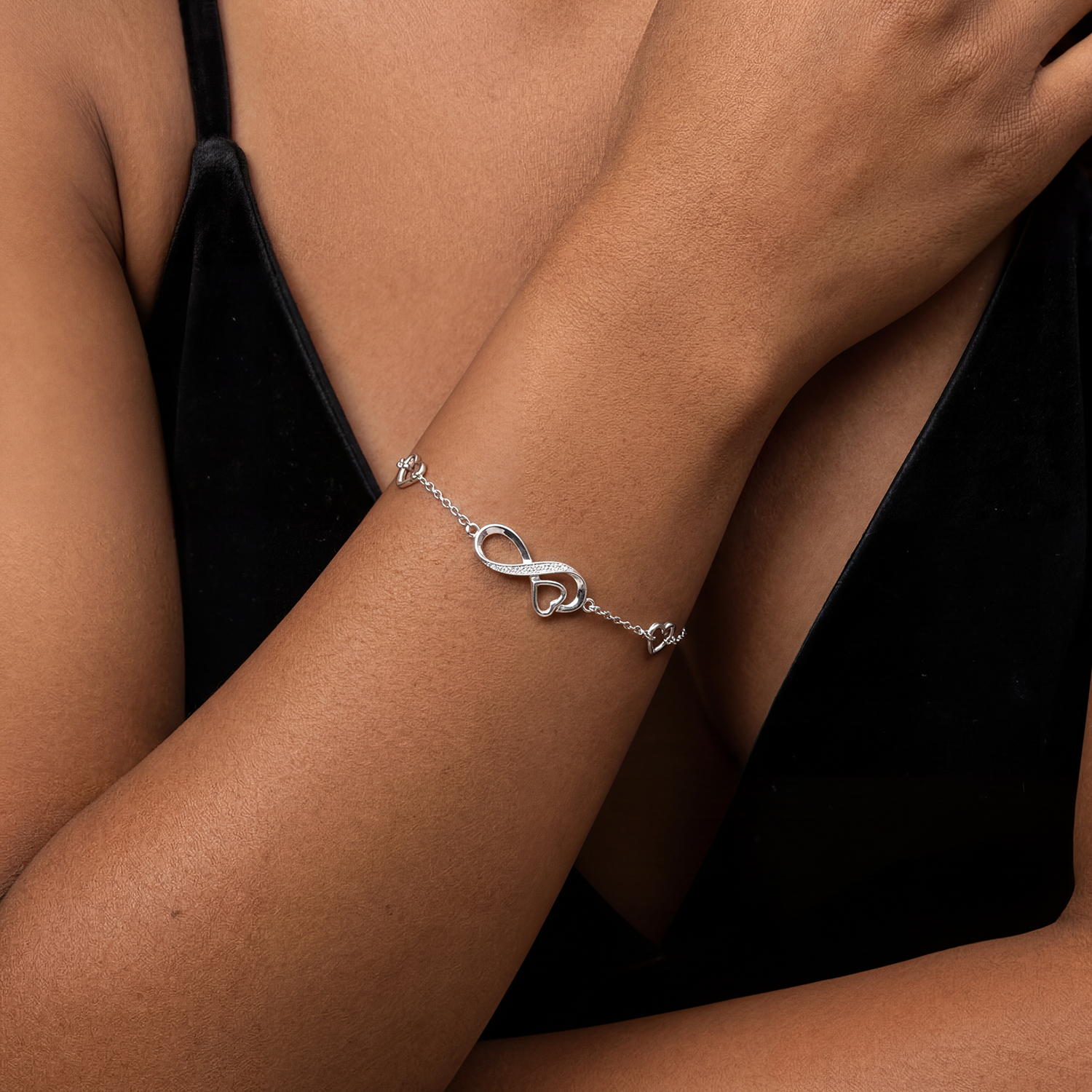 Dames Infinity Hartarmband in 925 Sterling Zilver BIPU015 - Afbeelding 2