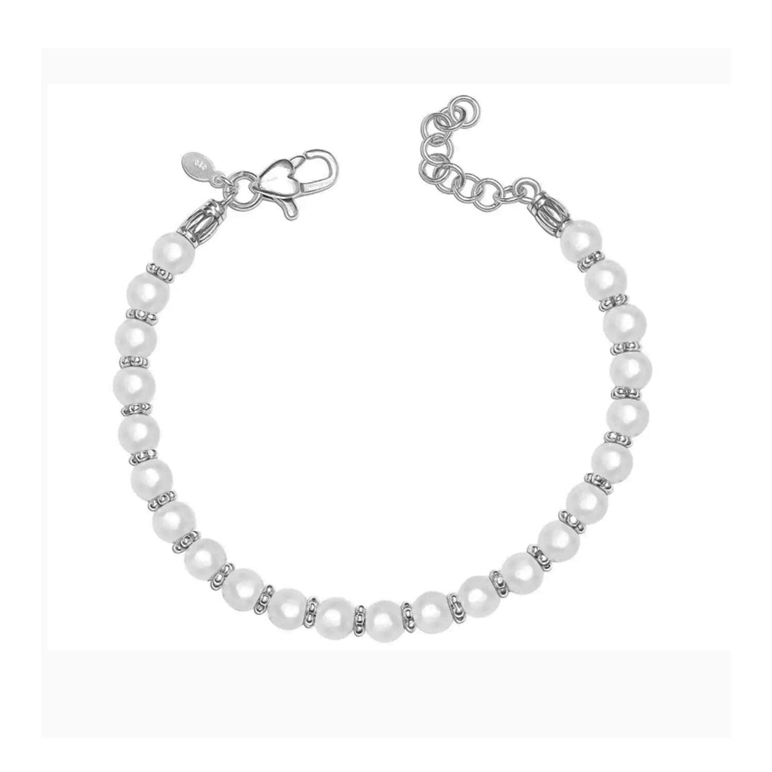Dames Parelarmband met Cubic Zirconia in 925 Sterling Zilver BIPU001