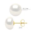 Oorbellen Geel Goud - Echte Gecultiveerde Zoetwaterparels Knop 9-10 mm - Afbeelding 2