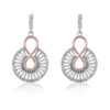 Orphelia 'Frida' Dames 925 Sterling Zilveren Dangle Oorbellen - Zilver/Roze ZO-7437