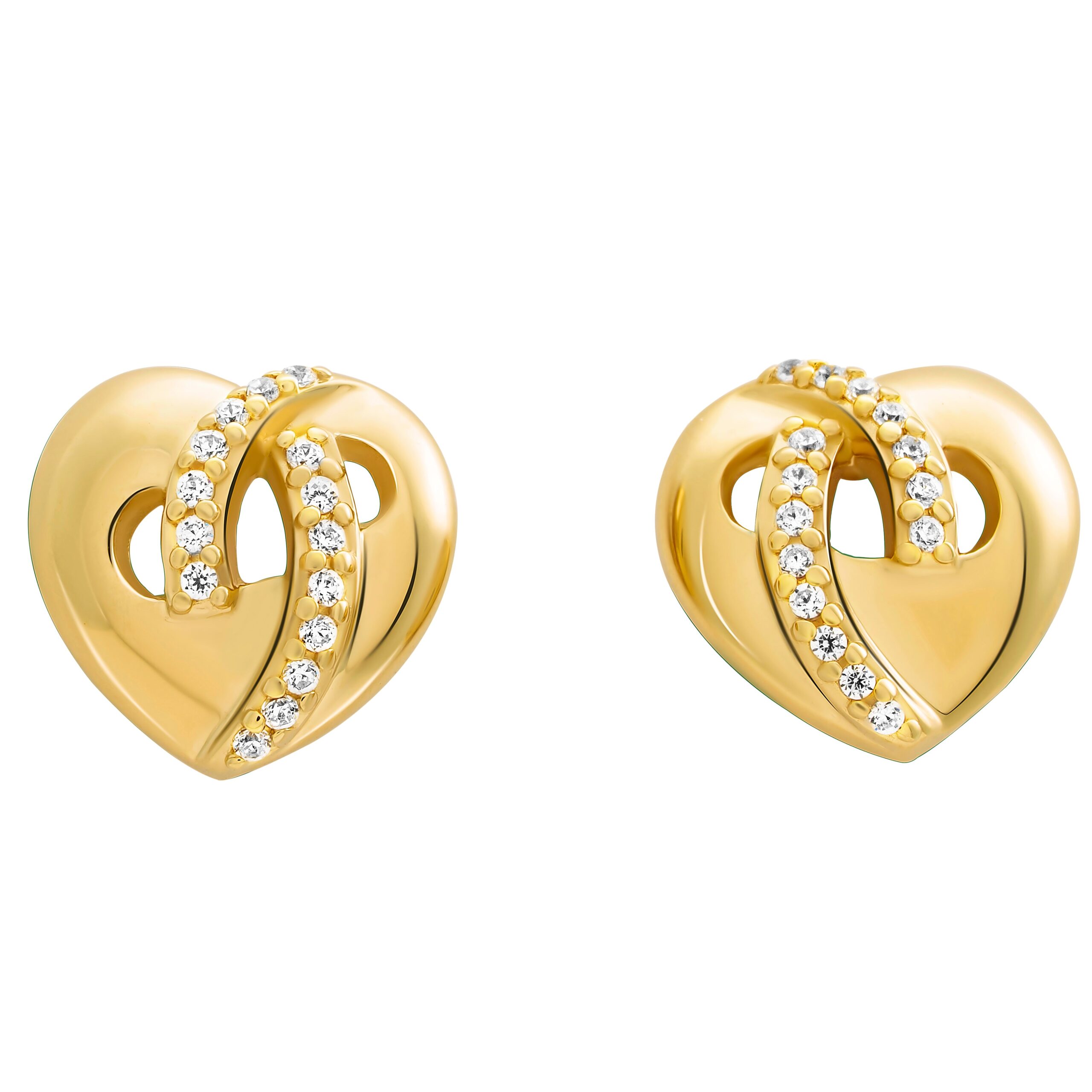 Orphelia 'Amore' Dames 925 Sterling Zilveren Stud Oorbellen - Goud ZO-7577/G - Afbeelding 2