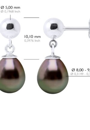 Alternative view of Oorbellen van Zilver 925 en Echte Gecultiveerde Tahiti Parel 8-9 mm
