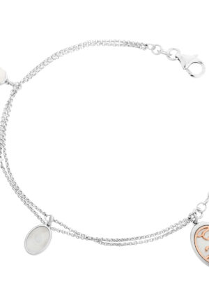 Orphelia 'Jarina' Dames 925 Sterling Zilveren Armband - Zilver/Roze ZA-7165