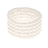 Manchet armband 5 Rijen Zoetwater Pearl White 925