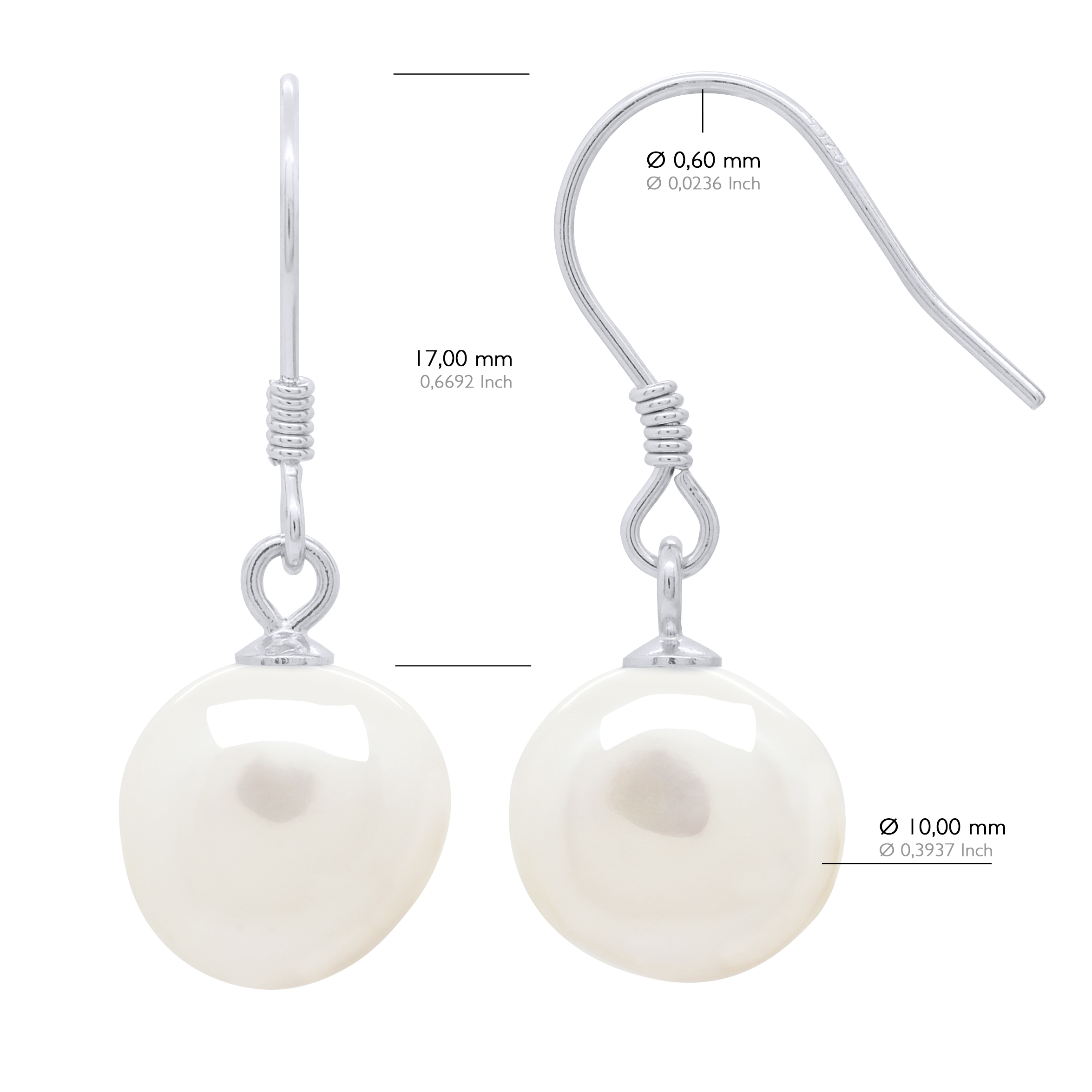 Hangende Oorbellen Echte GeCultiveerde Zoetwaterparels Barok 10-11 mm - Afbeelding 2